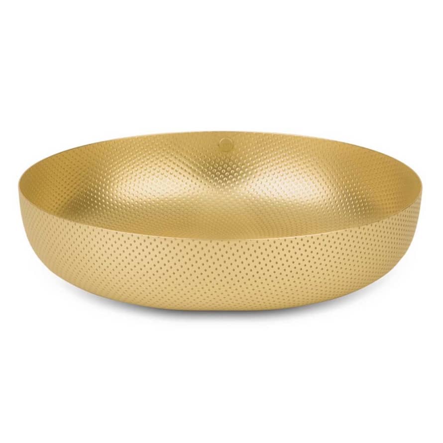 Alessi 21cm Gold Morrison Round Brass Basket 