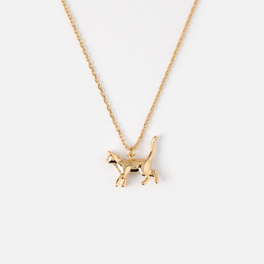 Orelia Gold Plated Lucky Cat Ditsy Necklace