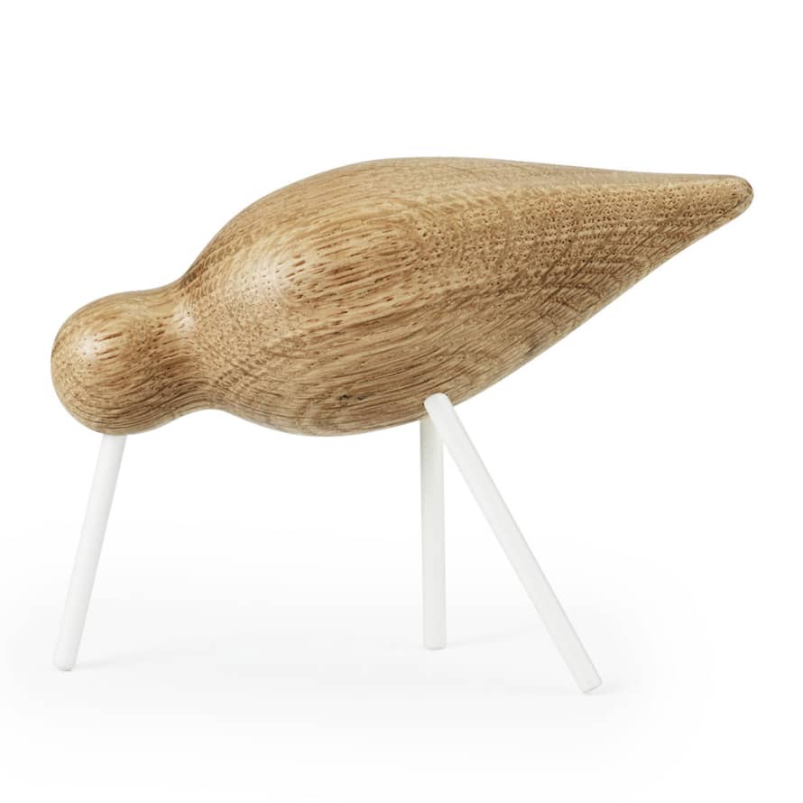 Normann Copenhagen Medium White Wooden Shorebird Ornament