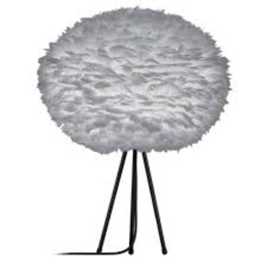UMAGE Large Light Grey Feather Eos Table Lamp with Black Tripod