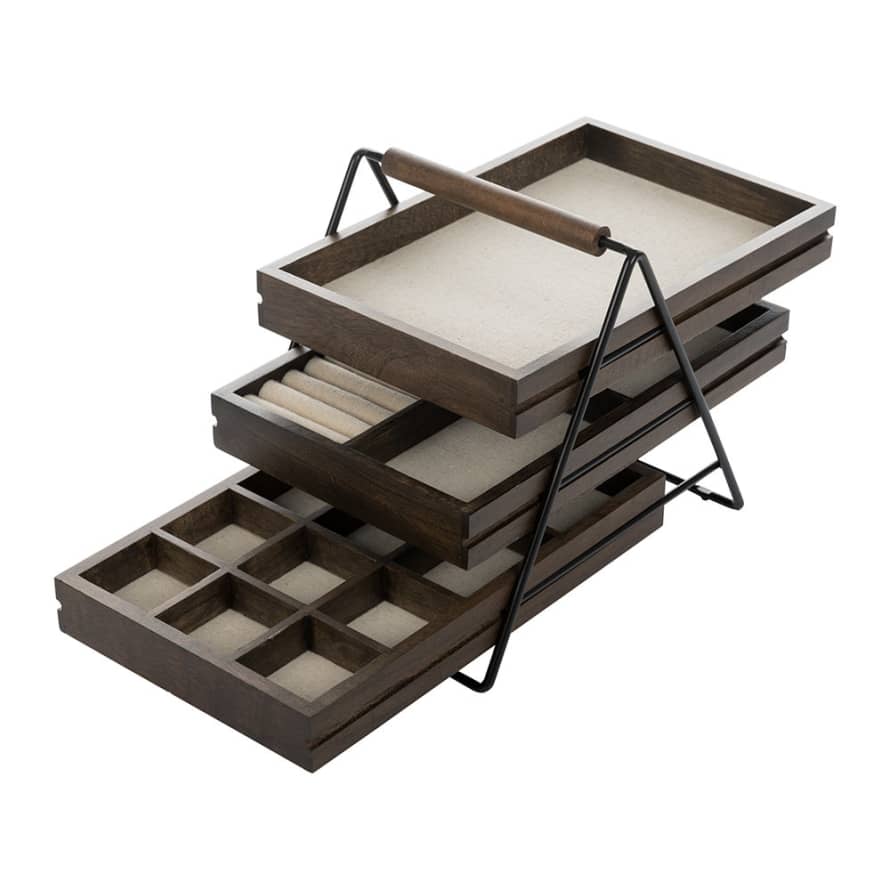 Umbra Black & Walnut Terrace Jewellery Tray 