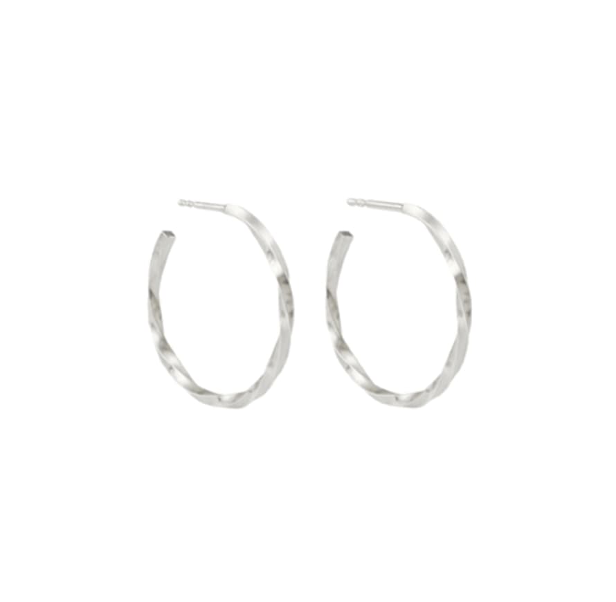 Isager by Signe Isager Silver Helix Hoops