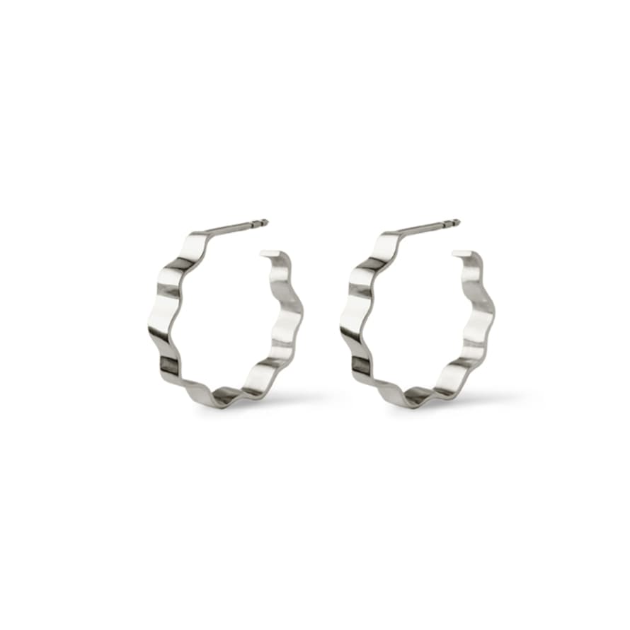 Isager by Signe Isager Silver Ray Hoops