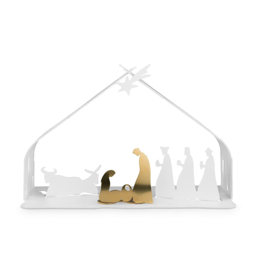 Alessi White Bark Crib Nativity Scene