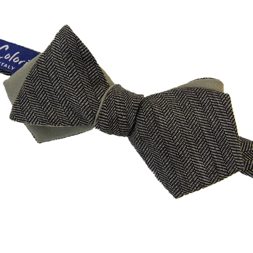40 Colori Herringbone Wool Spencer Bow Tie