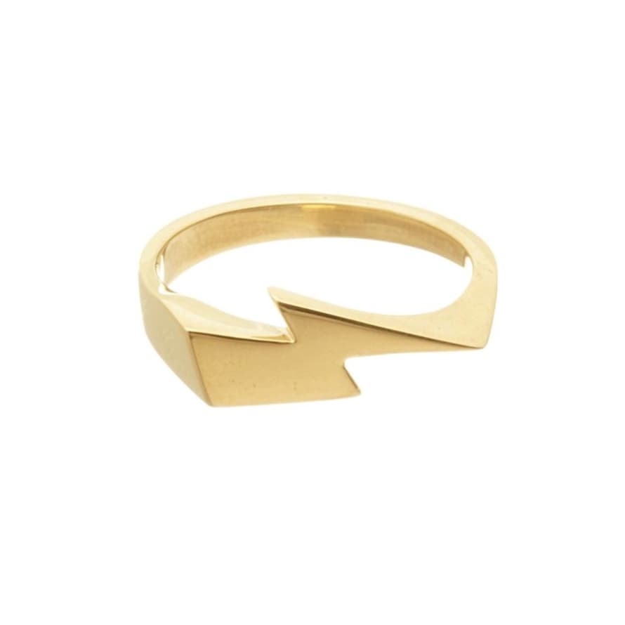 Louise Wade 18ct Vermeil Bowie Lightning Bolt Signet Ring