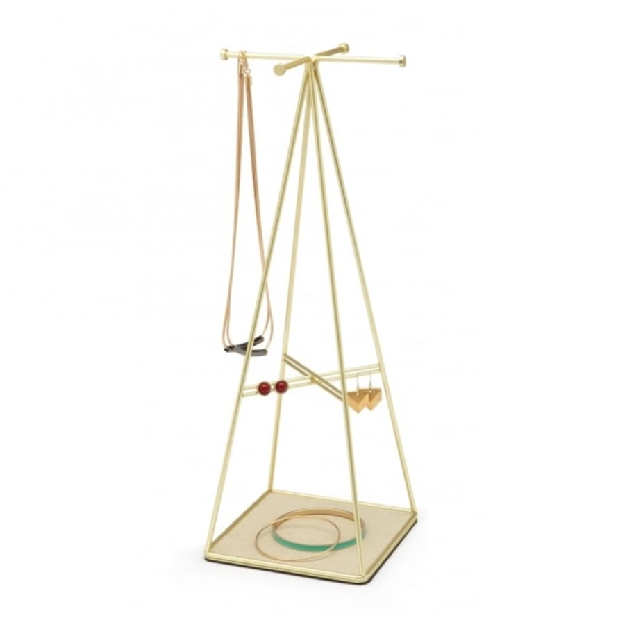 Umbra Matte Brass Prisma Jewellery Stand