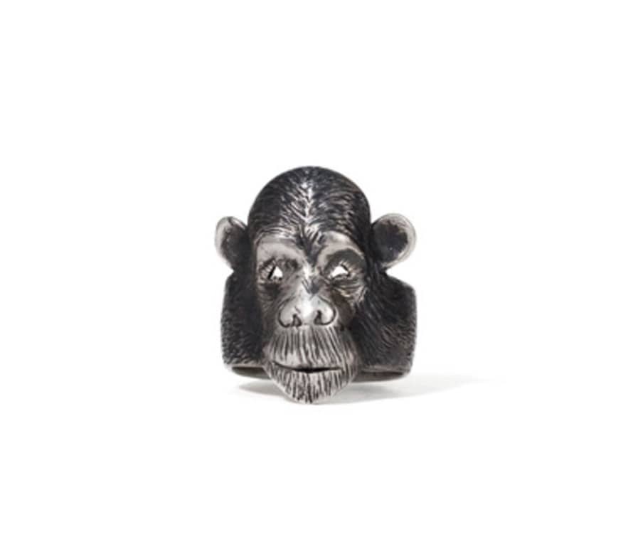Michi Roman Sterling Silver Chimpanzee Ring