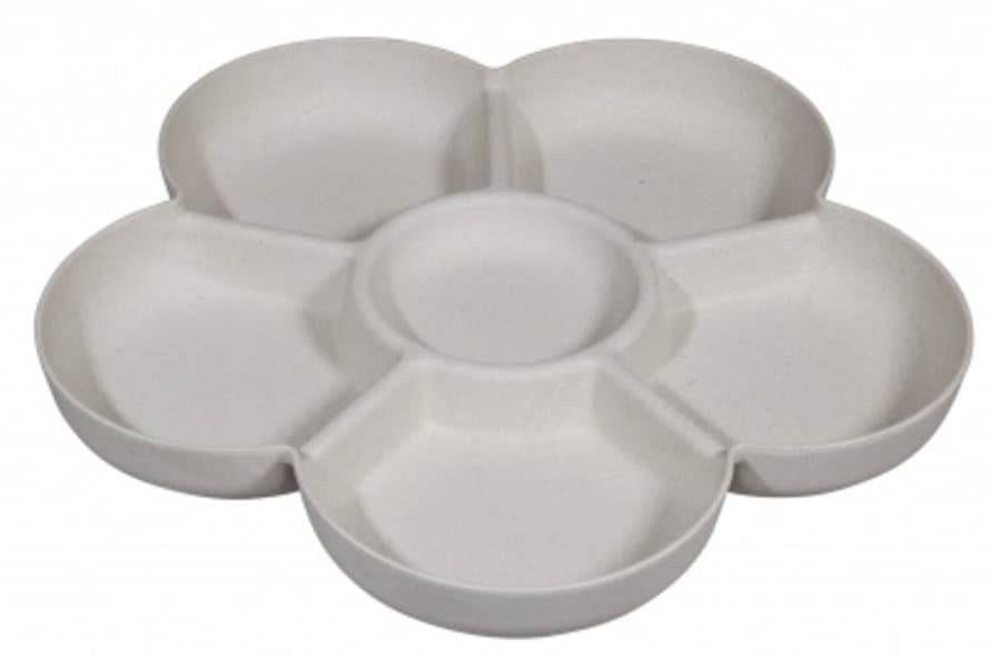 Sagaform Coconut White Flower Power Chip And Dip Plate
