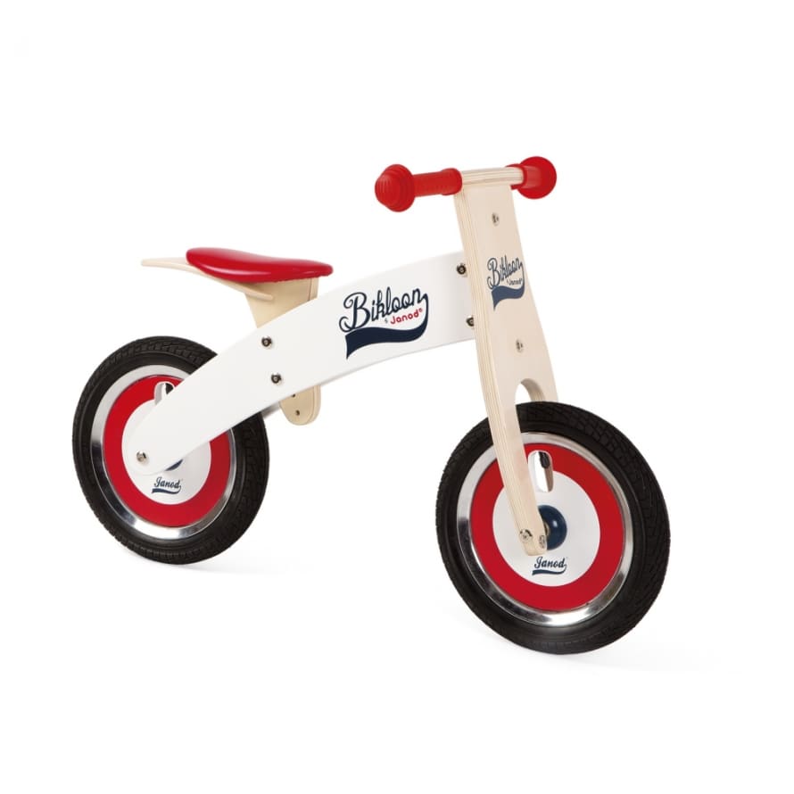 Janod Bikloon Red & White Balance Bike Age 3-6