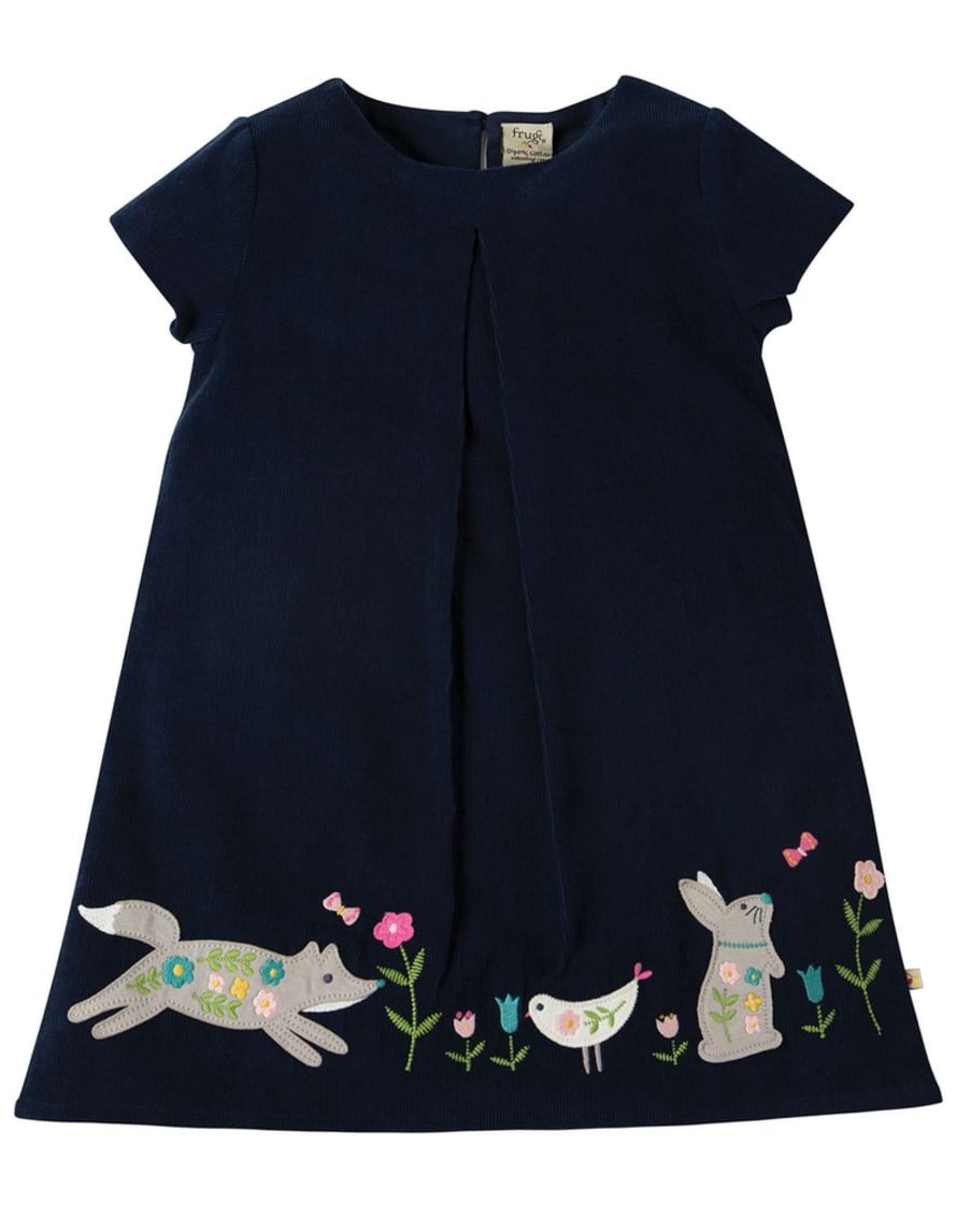 Frugi Navy 4 To 5 Years Alpine Friend Holly Cord Dress