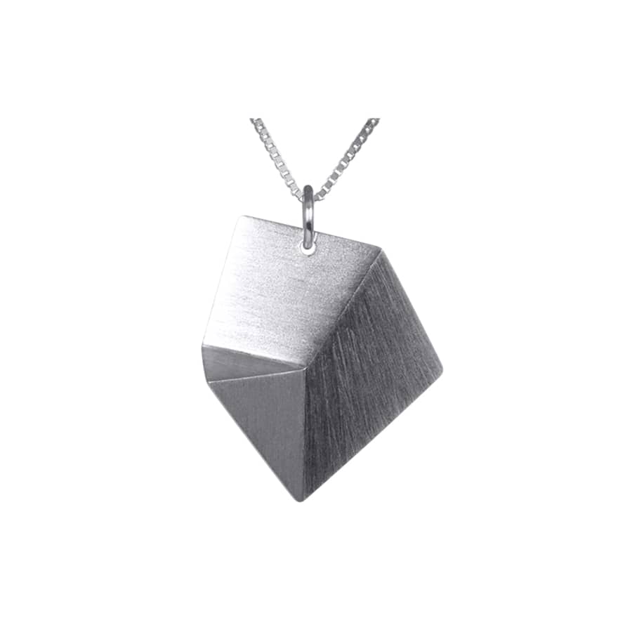 Sofie Lunøe Silver Medium Flake Pendant With Short Chain