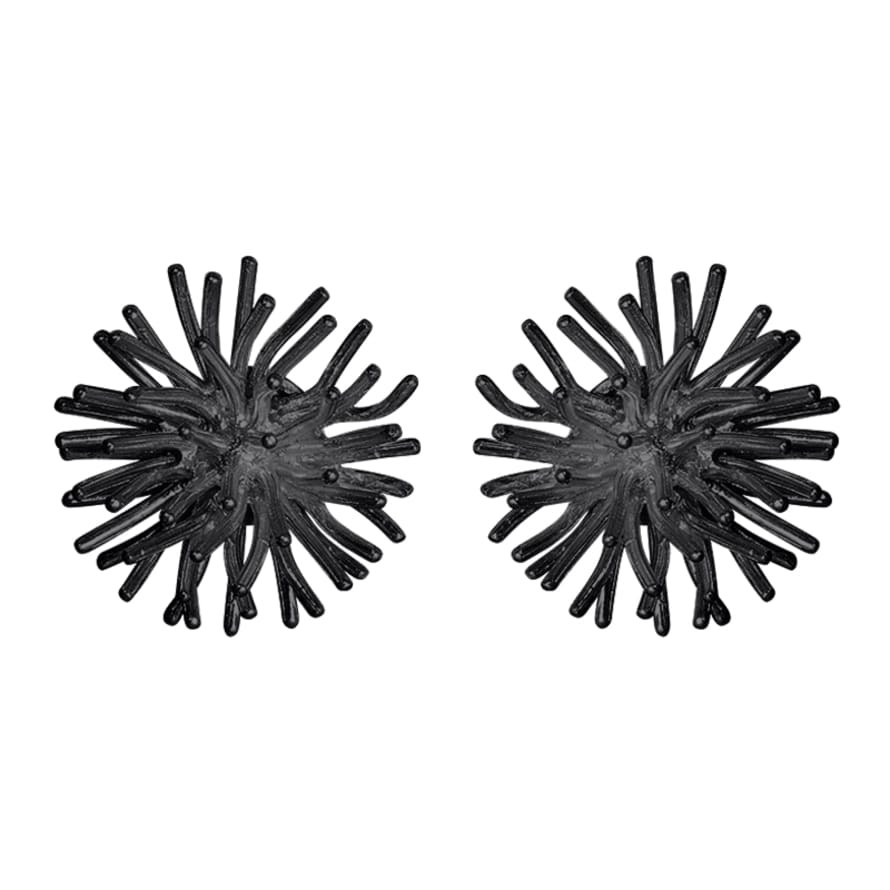 Sofie Lunøe Oxidized Silver Pompon Ear Studs