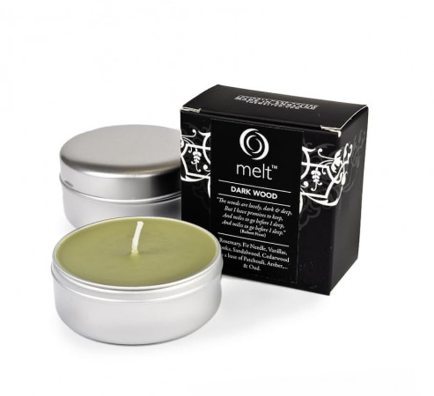 Melt Travel Tin "Dark Wood" Scented Candle 