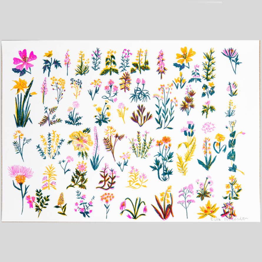 East End Press Wildflowers Risograph Print
