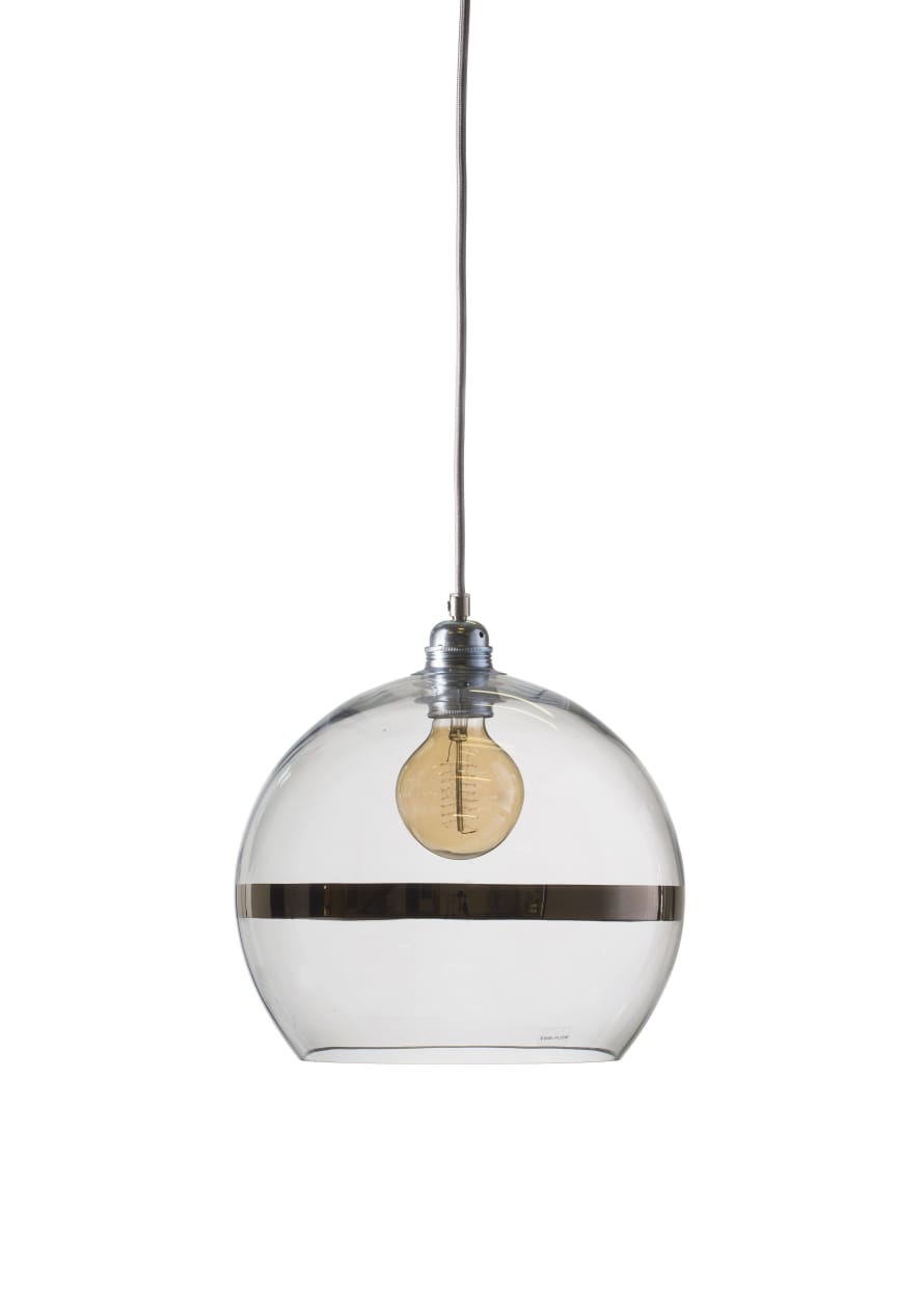 Luma Clear Copper Stripe 22cm Brass Fitting Rowan Pendant Light