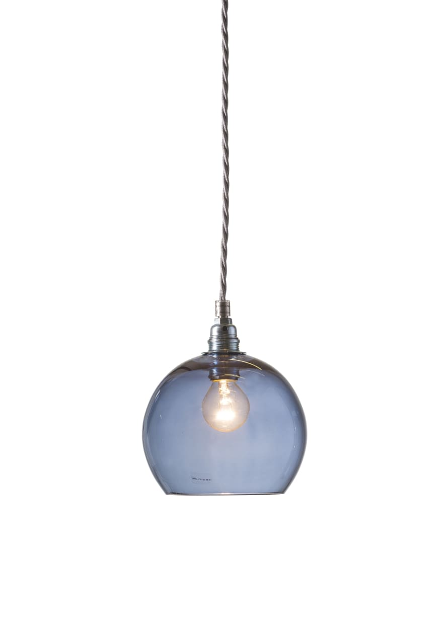 Luma Deep Blue 28cm Brass Fitting Rowan Pendant Light