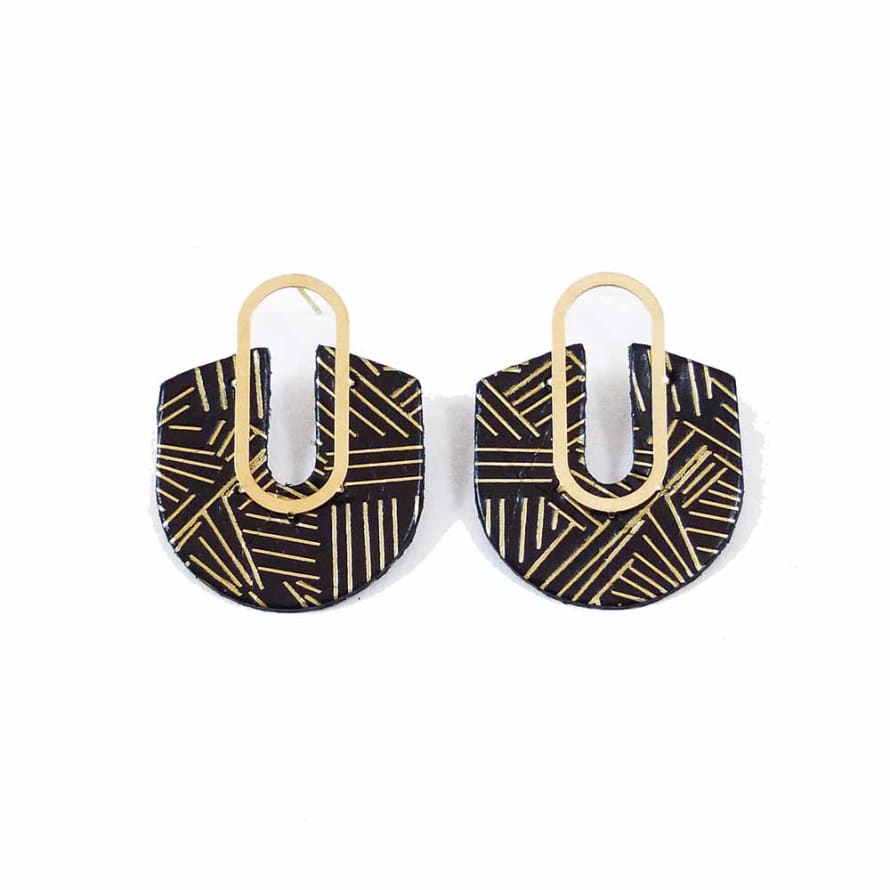 Peau De Fleur Black Wanda Earrings