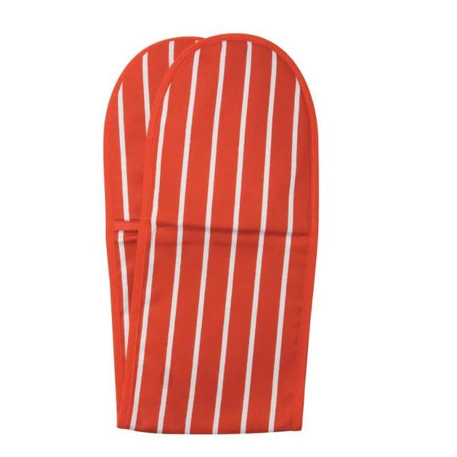 Dexam Red Butchers Stripe Double Oven Glove