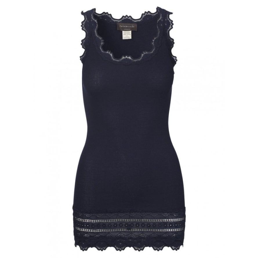 Rosemunde Navy Benita Vintage Long Lace Vest