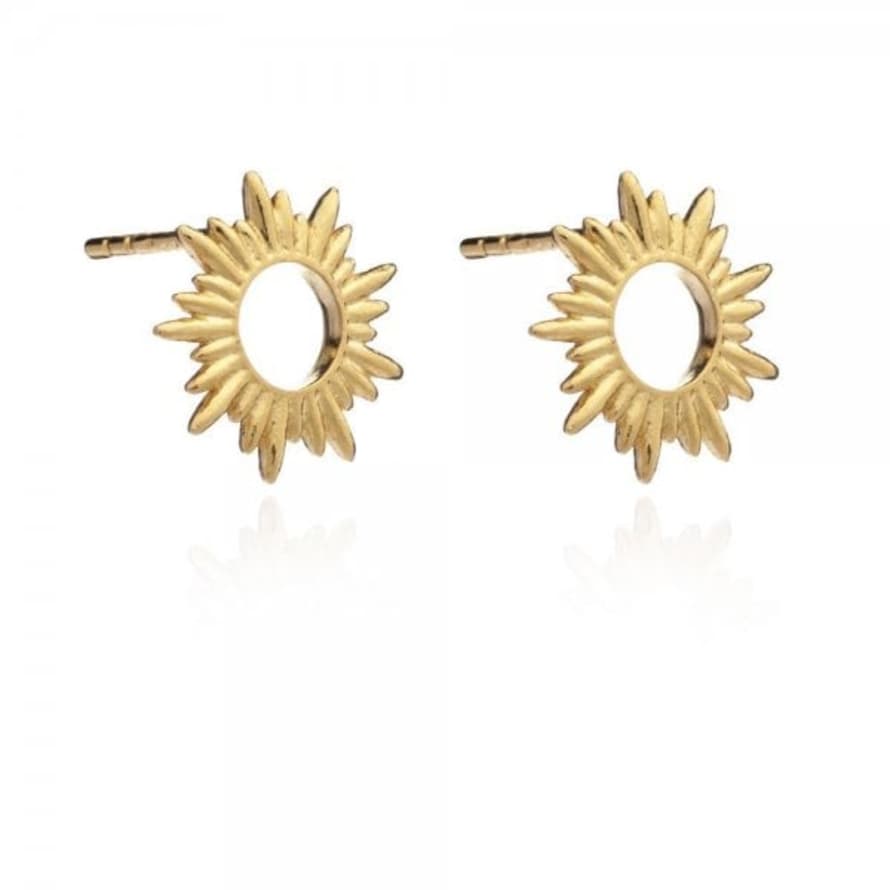 Rachel Jackson 22ct Gold Plated Sterling Silver Sunrays Stud Earrings