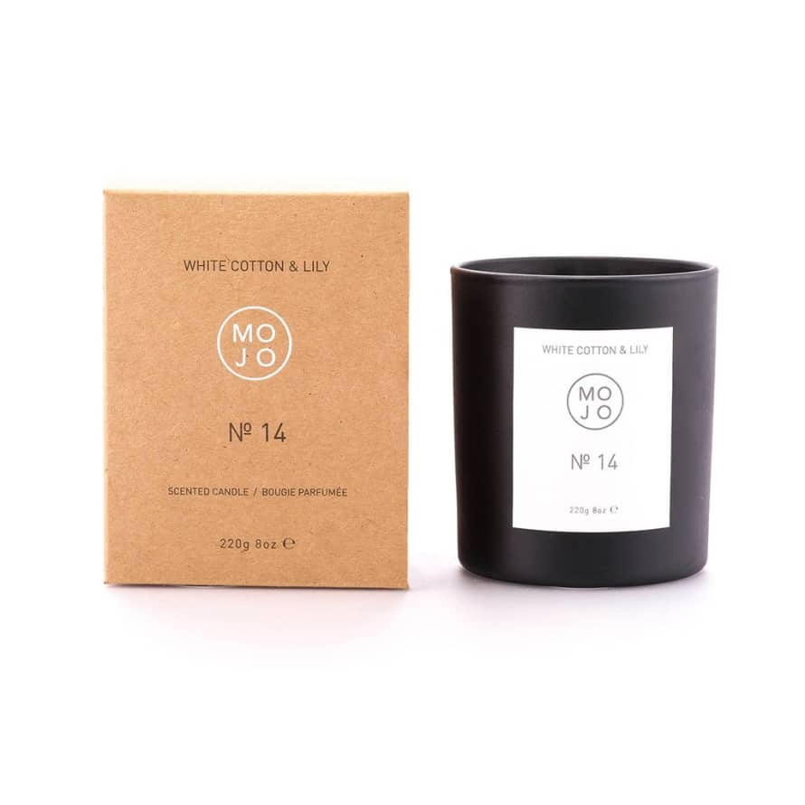 Mojo White Cotton And Lily Scented Candle