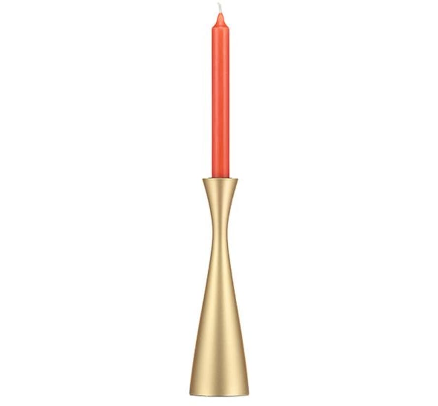 British Colour Standard Old Gold Tall Wooden Candle Holder