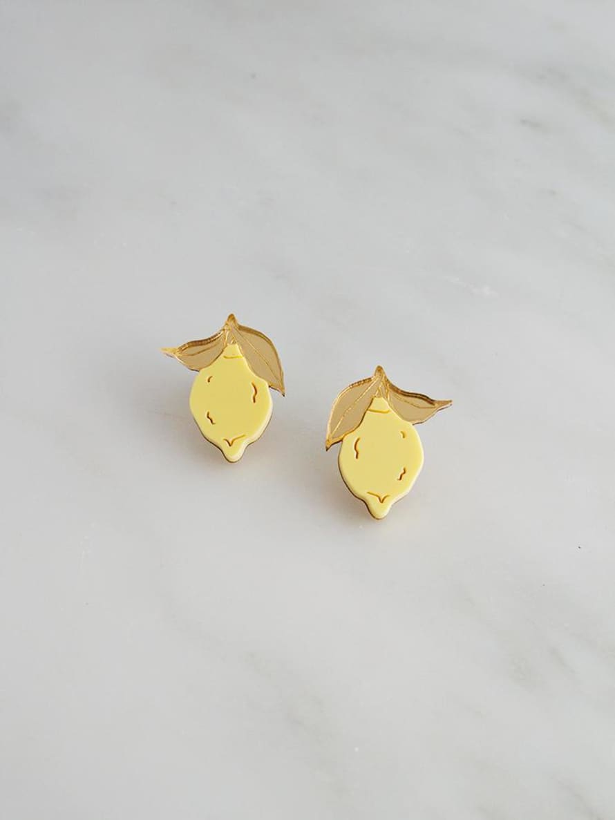 Wolf & Moon Mini Lemon Acrylic Studs