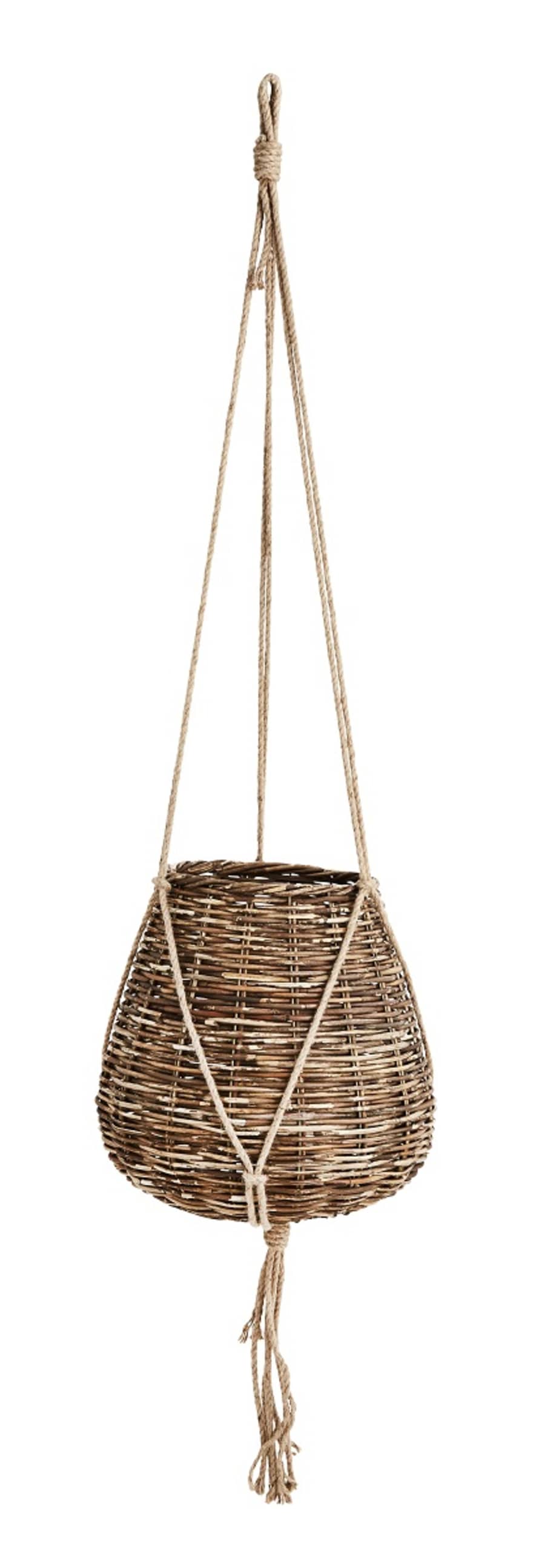 Madam Stoltz Conical Rattan Hanging Basket