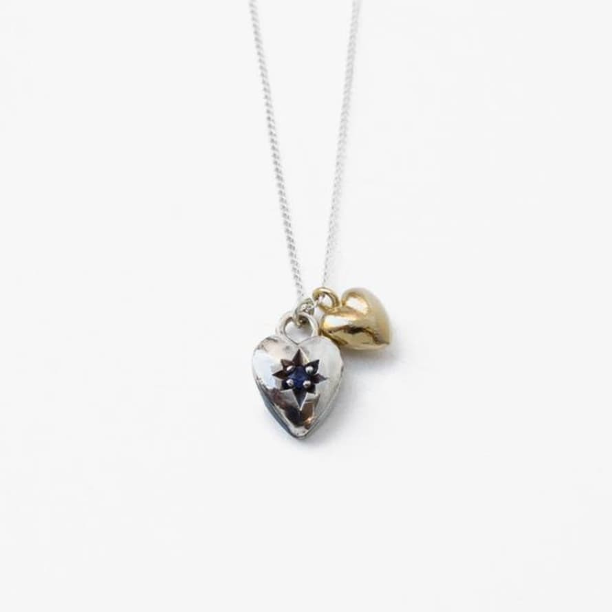 Curious & Curious Necklace With Two Heart Shaped Pendants