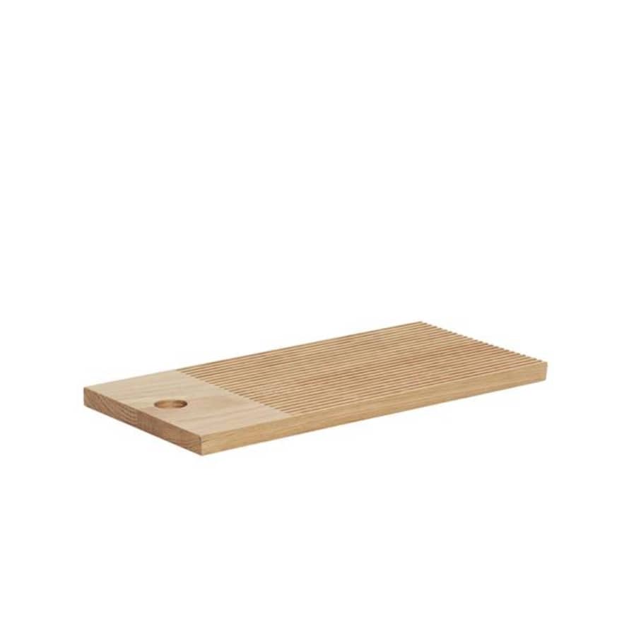 Hubsch Square Oak Square Shape Cutting Board With Lines 