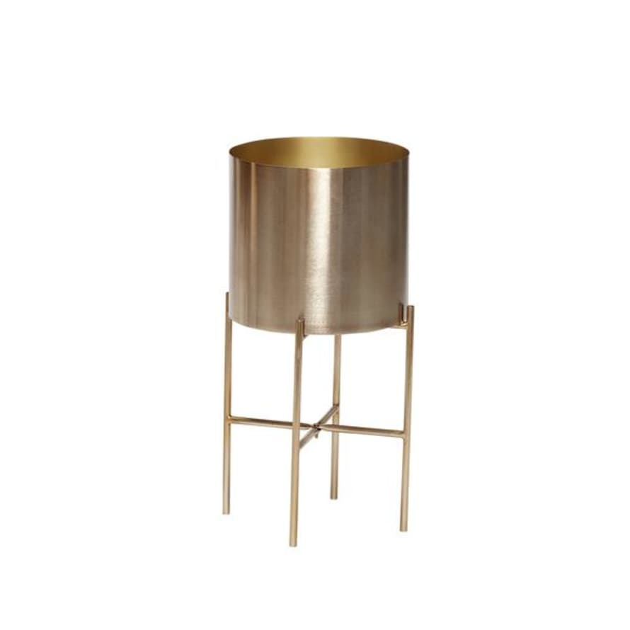 Hubsch Short Brass Standing Planter