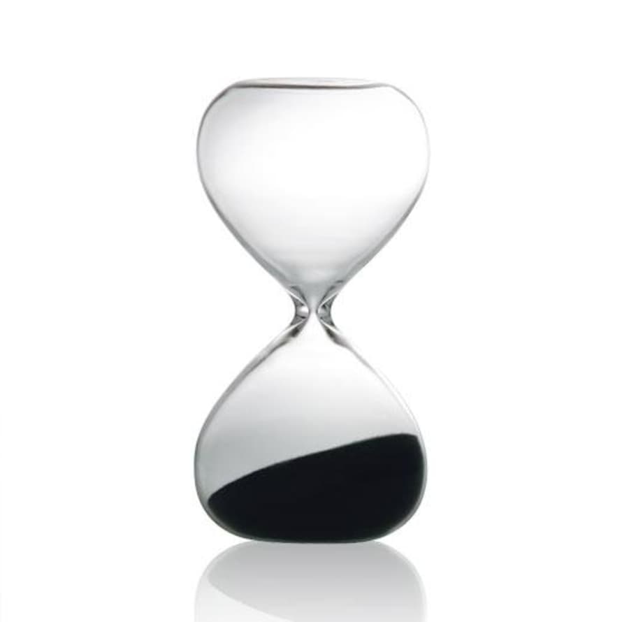 Hightide 30 Mins Clear with Black Sand Glass Timer