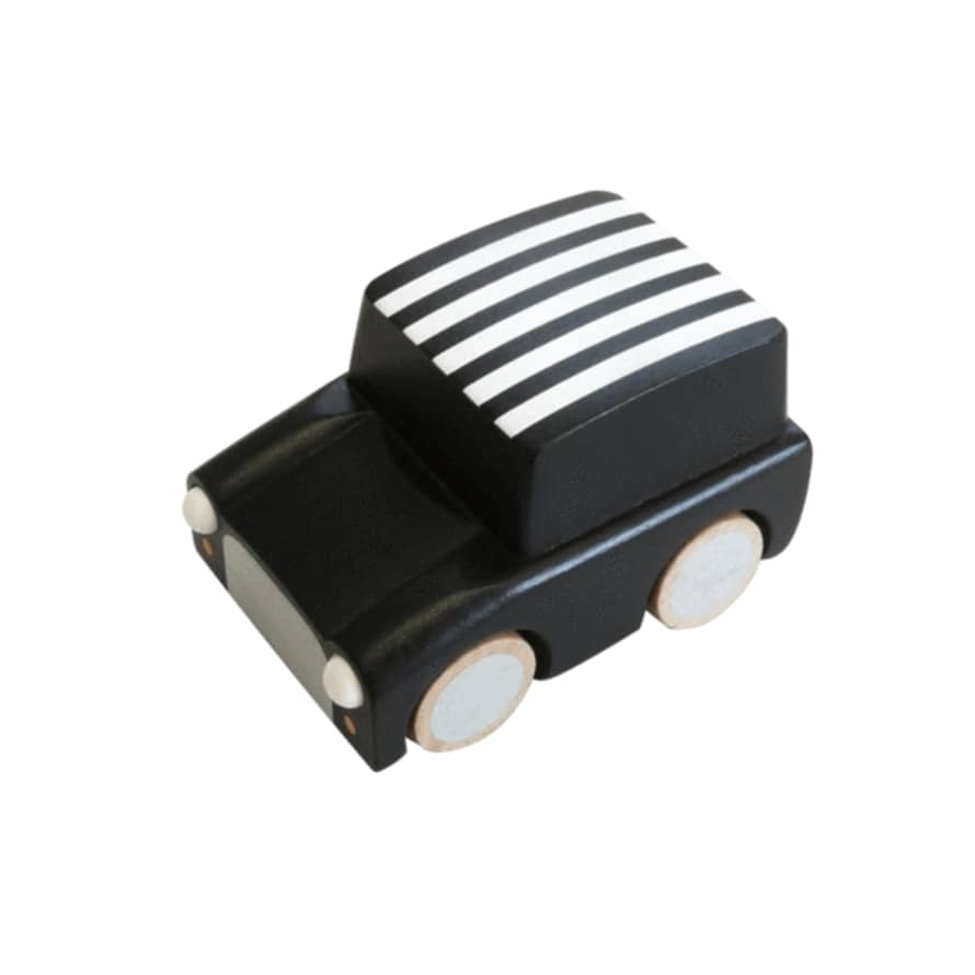 Kiko Black Stripes Classic Wooden Wind Up Car 