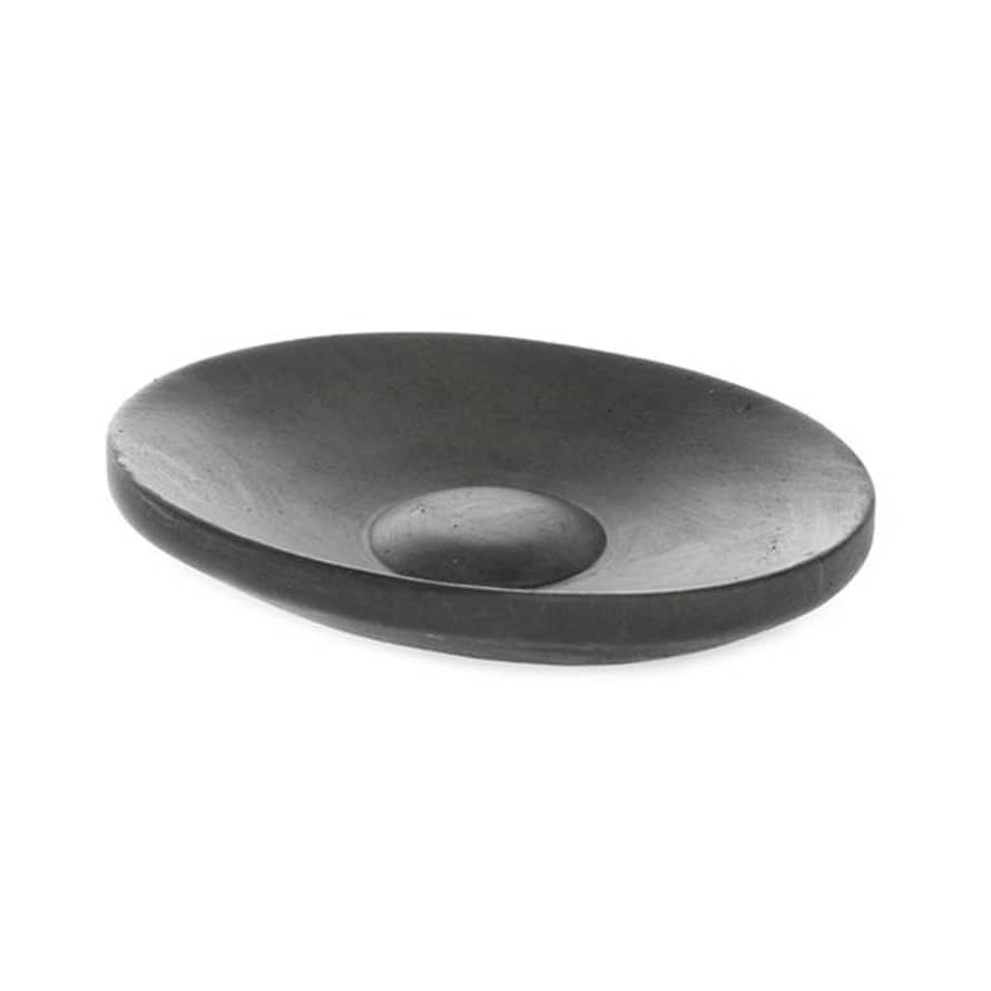 Iris Hantverk Charcoal Soft Concrete Oval Soap Dish 