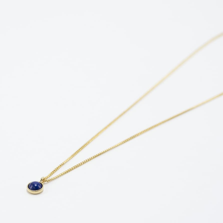 Viadoli  Gold-plated Nymphéa necklace with Lapis Lazuli stone