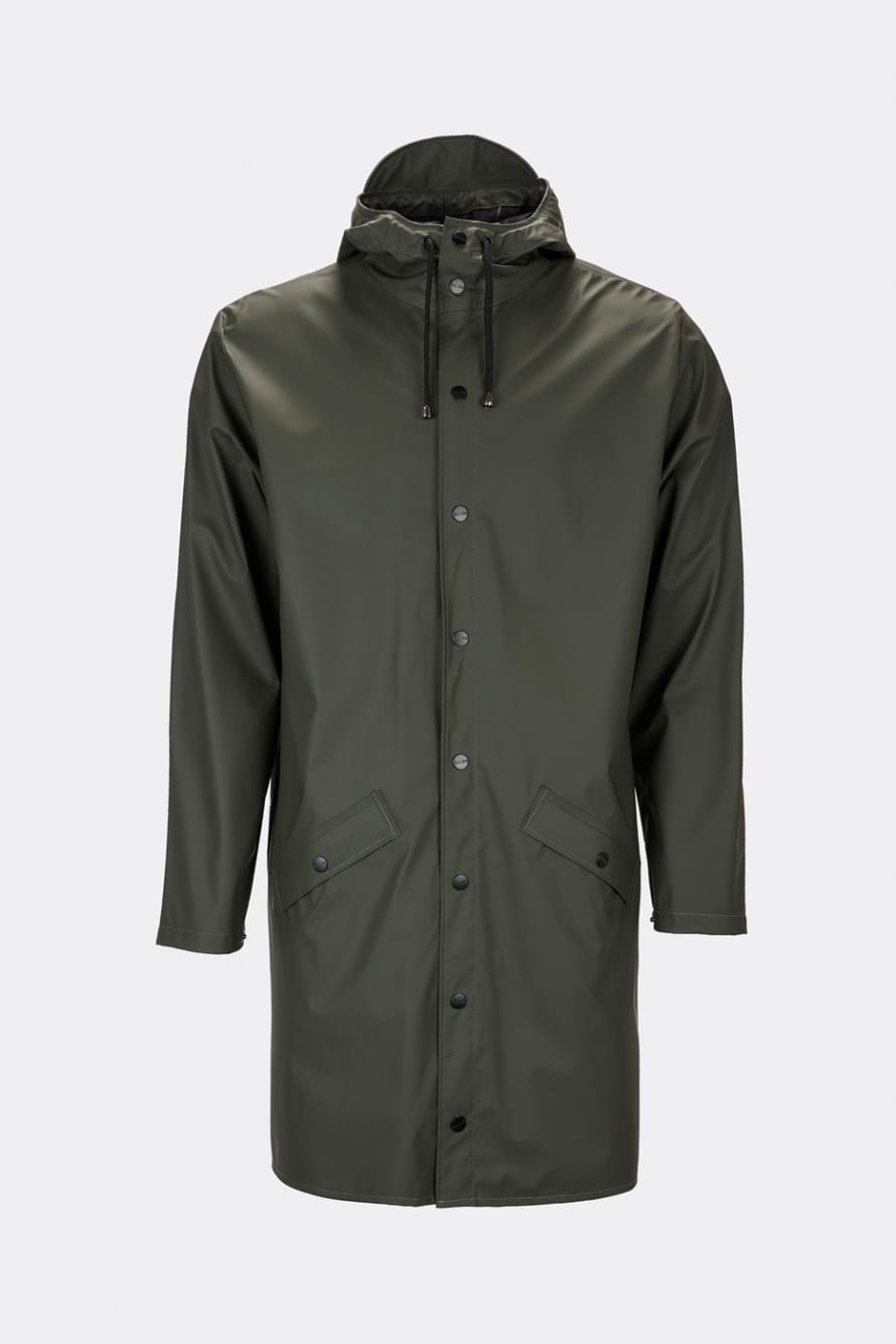 Rains Green Long Jacket