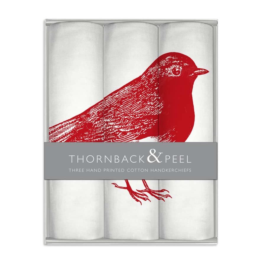 Thornback & Peel Set of 3 Robin Handkerchiefs