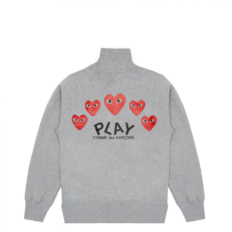 Comme Des Garcons Play Comme des Garçons Sweatshirt with 5 Hearts (Grey) P1T252