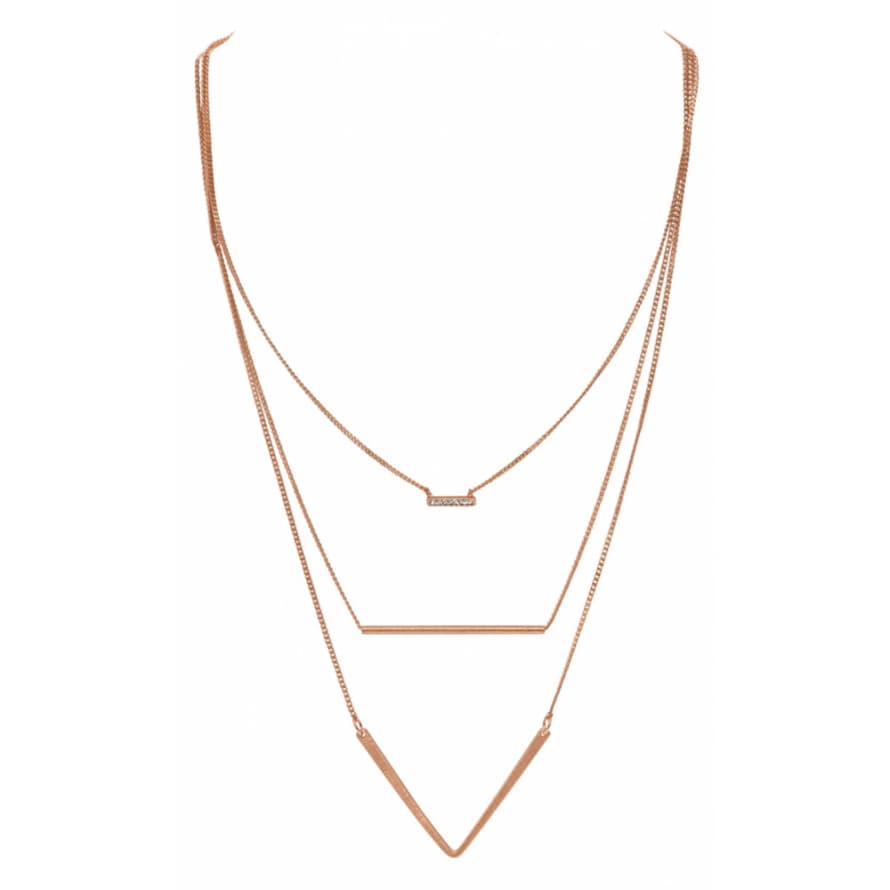 Dansk Smykkekunst Rose Gold Plating Short Paris Necklace