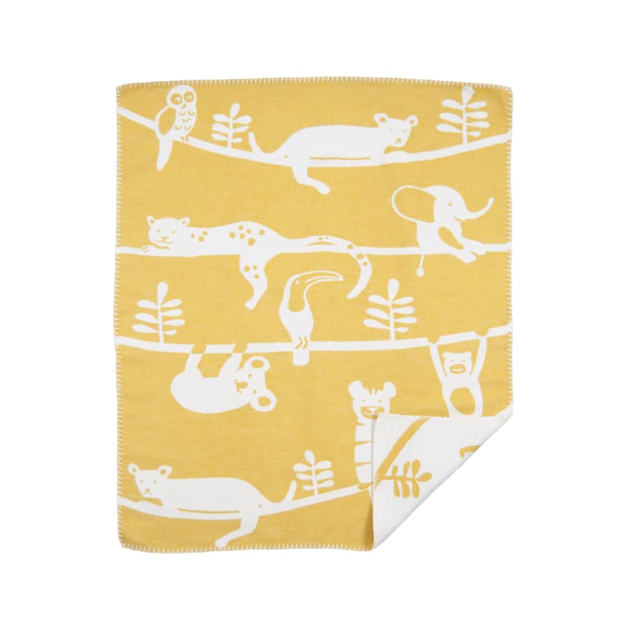 Klippan Siesta Honey Yellow Brushed Organic Cotton Blanket 