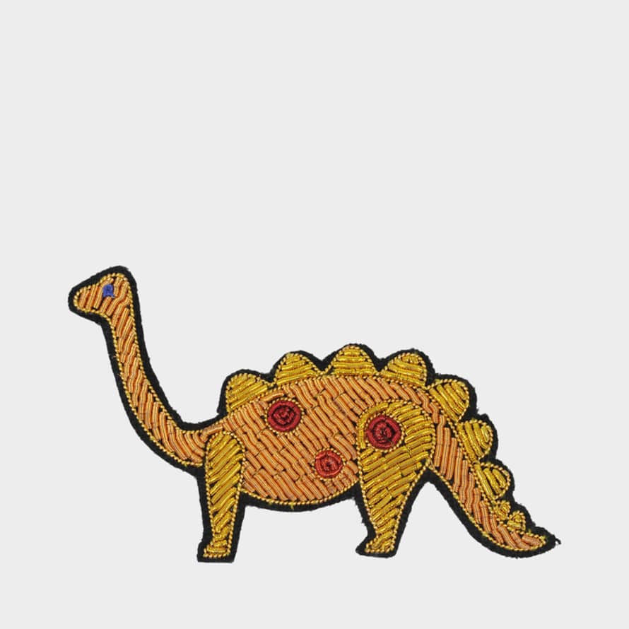 Macon & Lesquoy Hand Embroidered Dinosaur Brooch