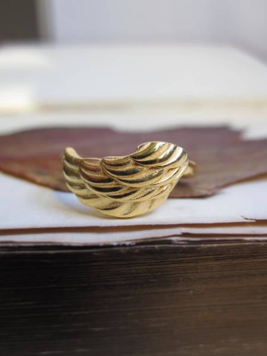 silver jewellery Gold Plated Wing Ring