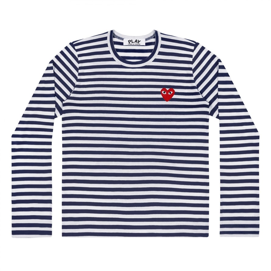 Comme Des Garcons Play Comme des Garçons Striped T-Shirt (Navy/White) P1T010