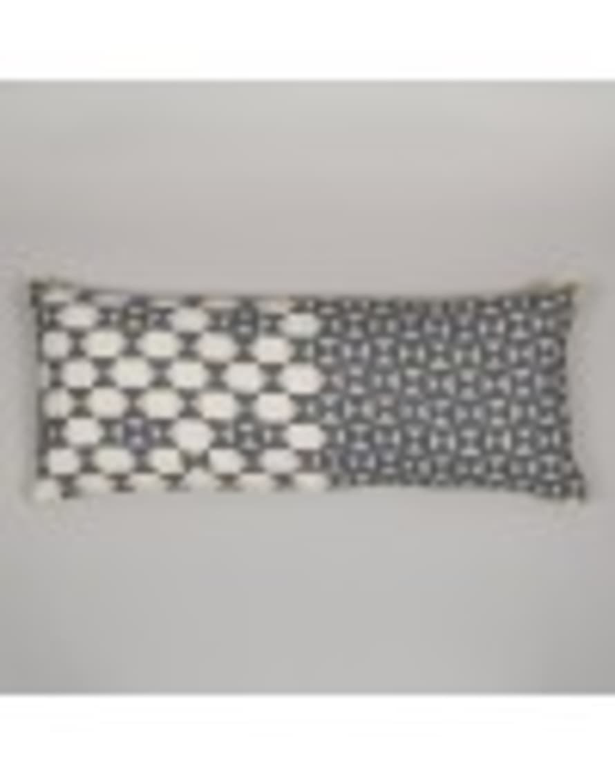 Luma Ecru And Slate Zellij Bolster Cushion Cover