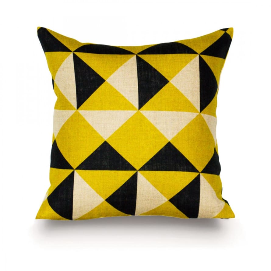 Rouge du Rhin Linen Yellow Square Cushion 35x35