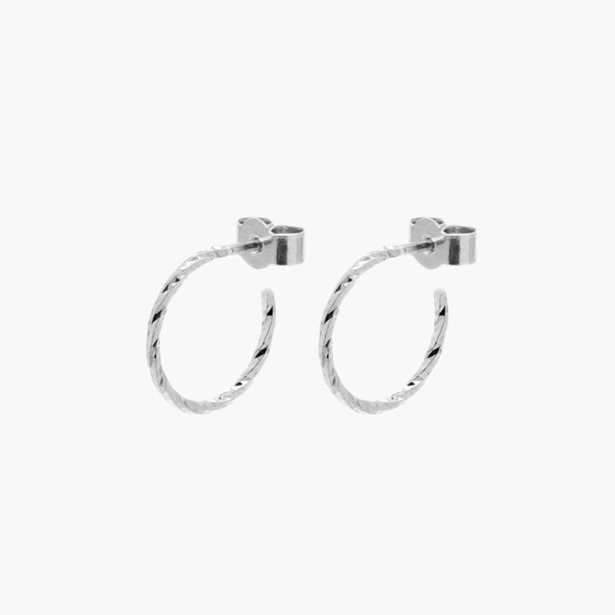 Myia Bonner Mini Silver Diamond Hoop Earrings