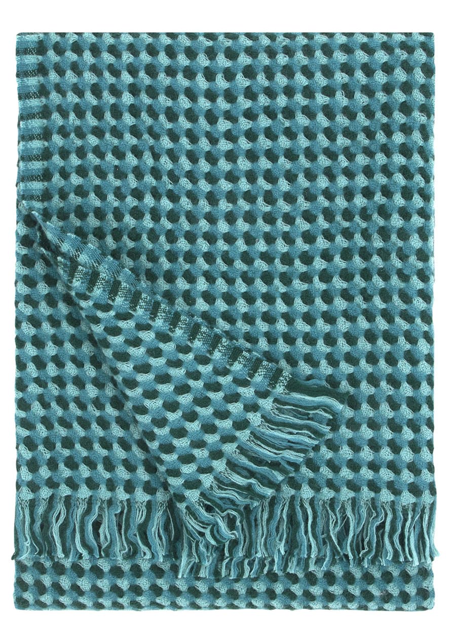 Luma Petroleum Blue And Green Alva Wool Blanket