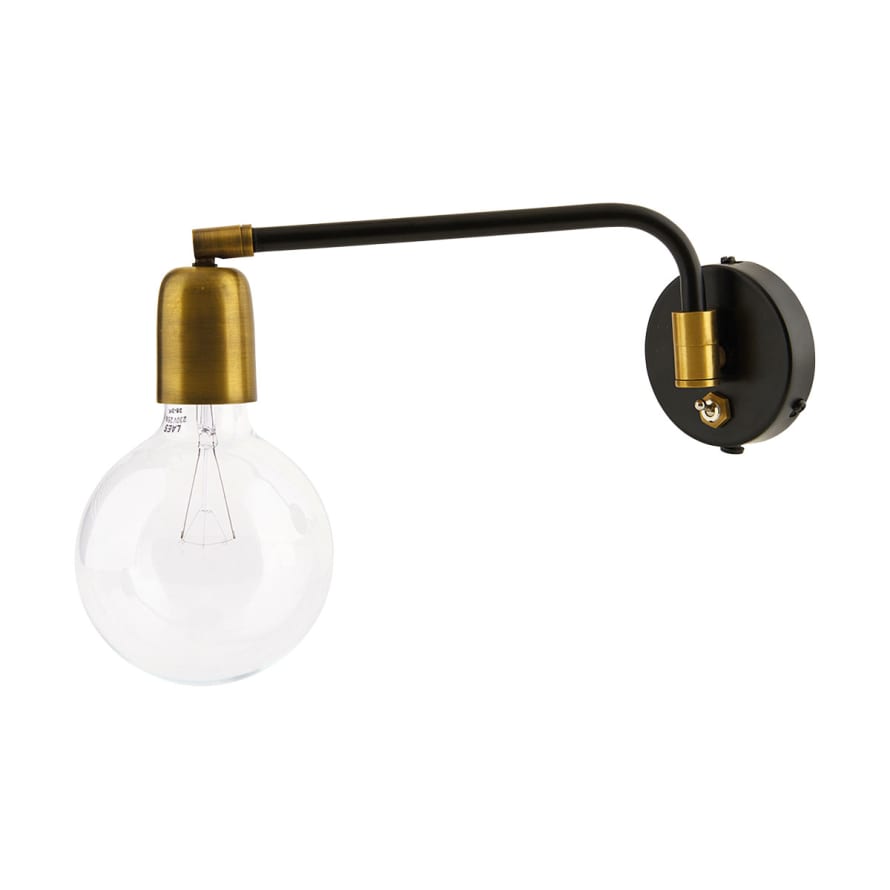 House Doctor Black Brass Wall Lamp