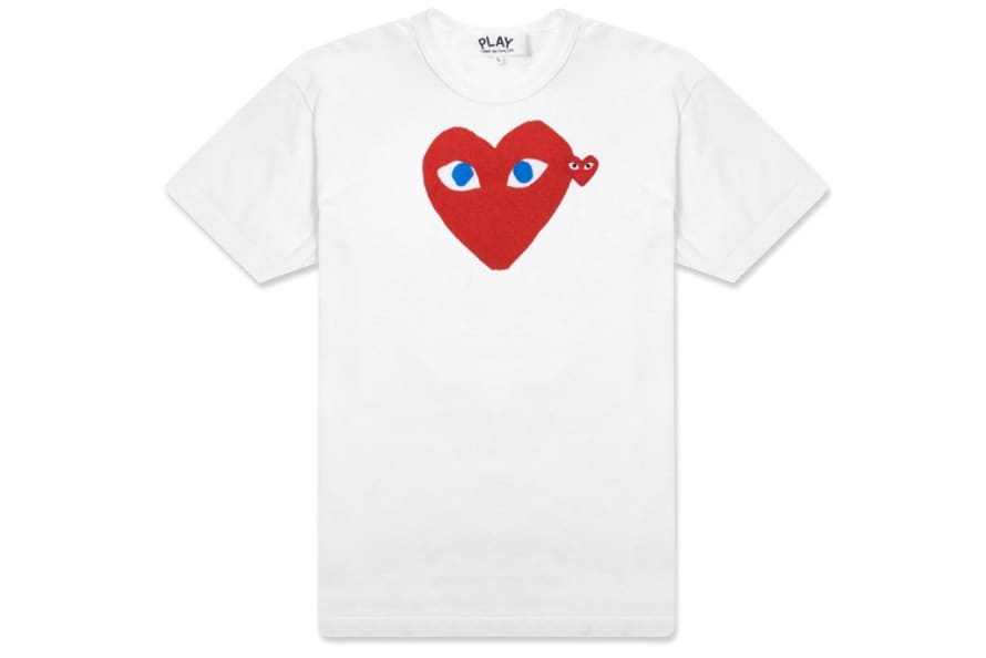 Comme Des Garcons Play Red T-Shirt with Blue Eyes P1T086